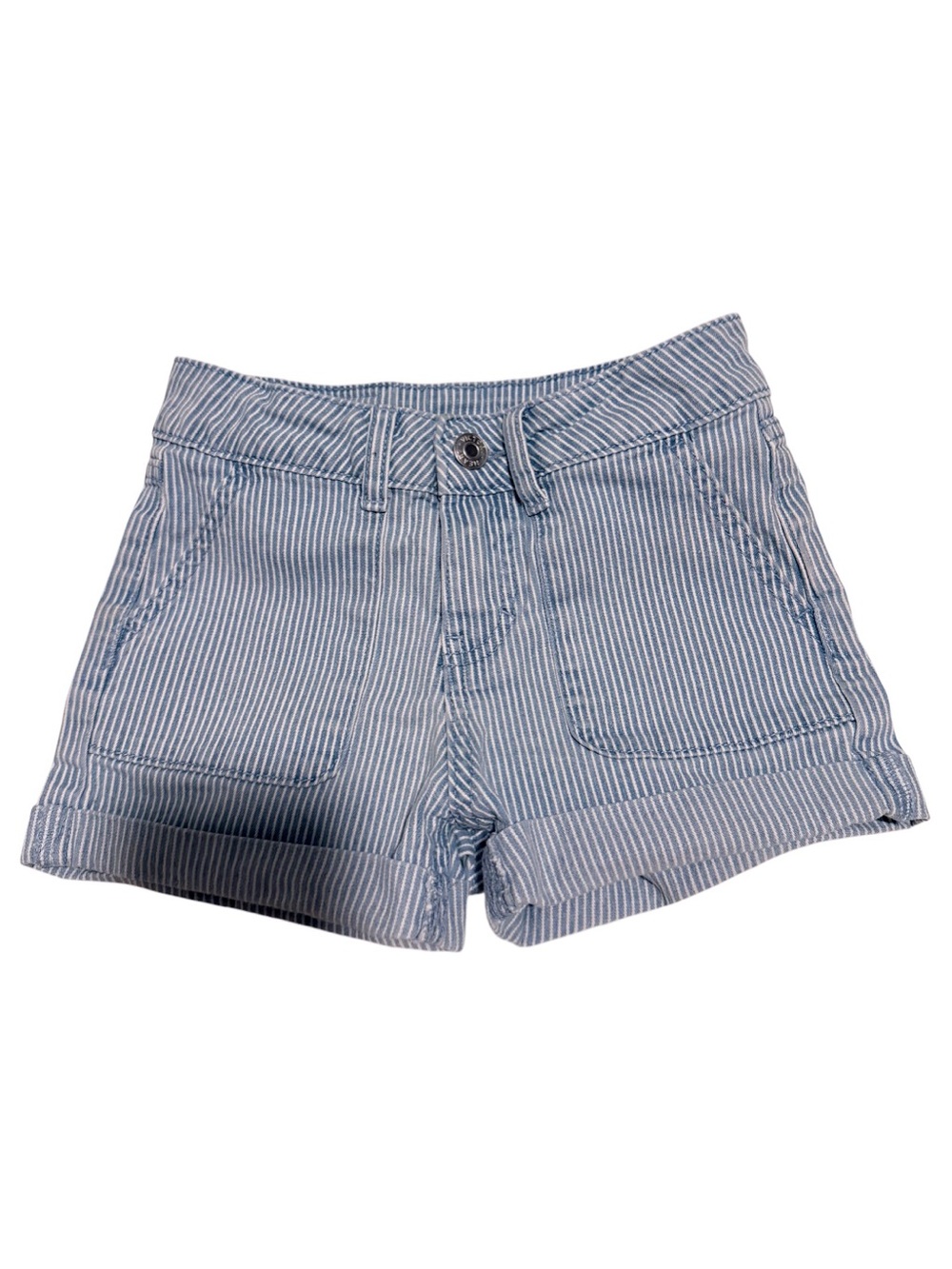 Girls Blue Pinstripe Shorts
